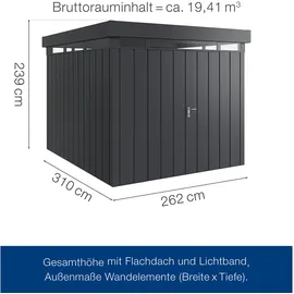 Hörmann Metall-Gerätehaus Juno mit Lichtband
