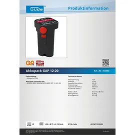 Güde GAP 12-20 Akku 12 V 2 Ah