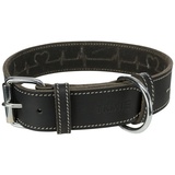 TRIXIE Rustic Fettleder-Halsband Heartbeat, L: 47-55 cm / 40 mm