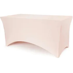 PartyDeco Tischhusse 183x76cm rechteckig elastisch - Spandex Tischbezug Hochzeit Bankett Stretch Tischdecke pflegeleicht Partytischdecke Tischdeko Rosa