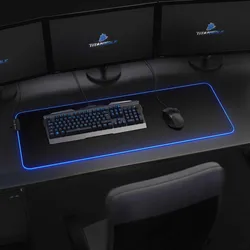 Titanwolf RGB Gaming Mauspad, Mousepad XL 800 x 300mm verbessert Präzision & Geschwindigkeit, black