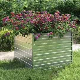 vidaXL Garten-Hochbeet 100 x 100 x 77 cm Silber