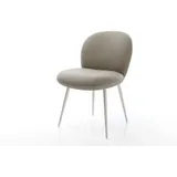 DELIFE Esszimmerstuhl Nube-Flex Echt-Leder Schlamm 4-Fuß konisch Edelstahl Taschenfederkern, Esszimmerstühle