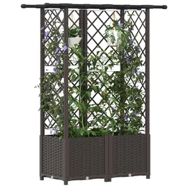 vidaXL Hochbeet mit Rankgitter und Dach 124,5 x 40 x 138 cm Braun