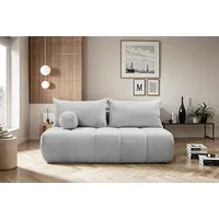 Fun Möbel Schlafsofa Designersofa Sofa 3-Sitzer ANZIA in Stoff Bunny, Hellgrau