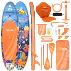 Stand Up Paddling Board Premium Zubehör, HUIIKE, Korallenfarbe, große Stabilität orange 305 MM