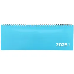 2025 ADINA Tischquerkalender hellblau 1W 2S Schreibtischkalender Tischkalender 30x10cm