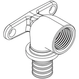 Rehau Wandwinkel Rautitan Rxplus, 20mm x Rp 1/2, kurz, Rotguss
