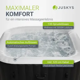 Juskys SpaLuxe 185 x 185 Schwarz/Weiß