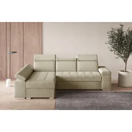 moeblo Eckcouch Stoff mit Schlaffunktion 2-Sitzer Beige