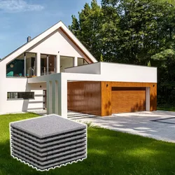 BodenMax Klickfliesen Terrasse grau Gehwegplatten Steinplatten Garten 30x30 cm Fliesen Balkon Klicksystem Wetterfest | Naturstein GRANIT | 8 Stück