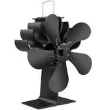 Ailgely Kaminventilator 5 Blätter Kamin Ofen Ventilator, Wärmebetriebener Ofenventilator, Kaminöfen Ohne Strom Hitzebetrieben Kamin Ventilator für Holz/Holzbrenner/Kamin Erhöht/Pellet/Klotzöfen