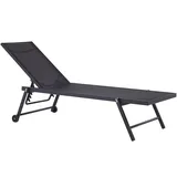 Beliani Sonnenliege 198 x 32 x 0 cm Schwarz