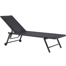 Beliani Sonnenliege 198 x 32 x 0 cm Schwarz
