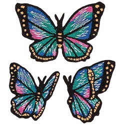 buttinette Applikation "Schmetterling", Größe: 3,9–6 cm, Inhalt: 3 Stück
