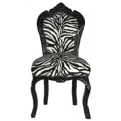 Barock Esszimmer Stuhl Zebra / Schwarz