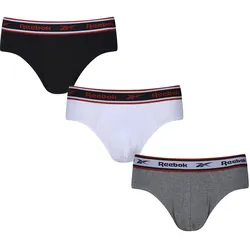 Slip REEBOK "CHASE", Herren, Gr. M, schwarz-weiß (schwarz, weiß,), Single Jersey, Obermaterial: 95% Baumwolle, 5% Elasthan, mehrfarbig, bedruckt, eng, Unterhosen, elastischer Logobund
