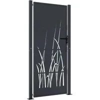 vidaXL Gartentor, Anthrazit 105x205 cm Stahl Gras-Design, - Grau