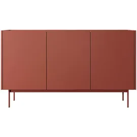 Feldmann-Wohnen Sideboard 144 x 83 x 37 cm Keramikrot / Eiche