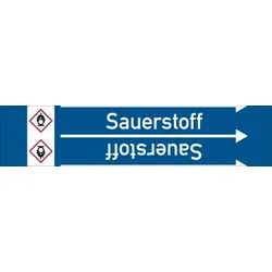 Rohrleitungskennzeichen Sauerstoff - 33000x90 mm Folie selbstklebend