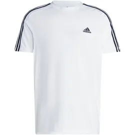 Adidas Essentials Single Jersey 3-Streifen T-Shirt White / Black 2XL