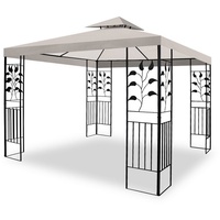 habeig Pavillon 100% Wasserdicht Toskana Metallpavillon 3x3m inkl. Dach wasserfest, 100% Wasserdicht grau