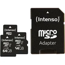Intenso Premium 3er Pack (3 x 64 GB) microSDXC-Karte 64 GB Class 10 UHS-I inkl. SD-Adapter,