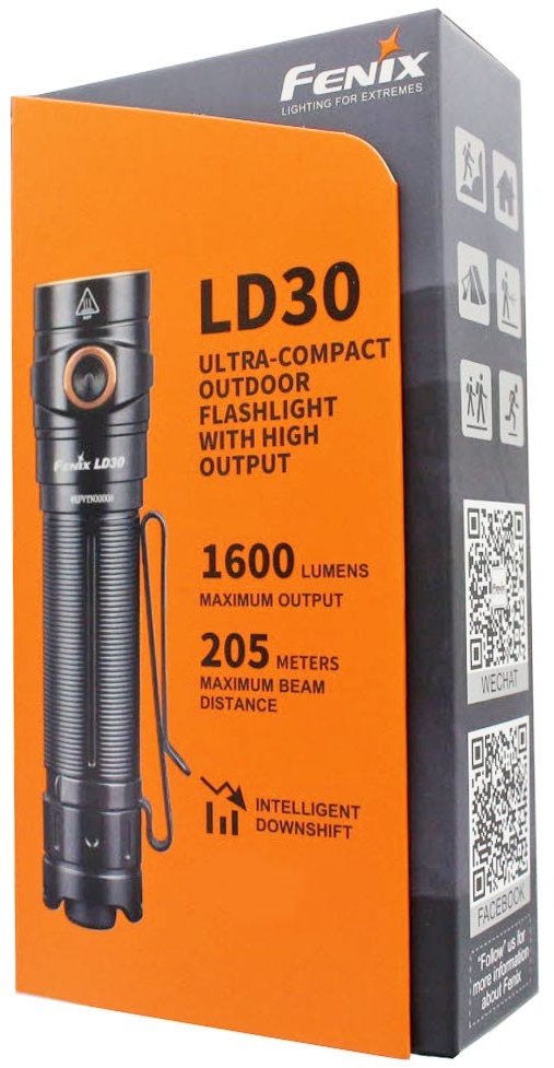 Fenix LD30 Outdoor LED Taschenlampe max. 1600 Lumen und 205 Meter Leuchtweite, inklusive Fenix ARB-L18-3500U Akku