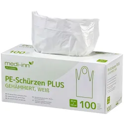 Medi-Inn PE-Schürzen PLUS, gehämmert, weiß, in Spenderbox 80 x 125 cm / 100 Stück