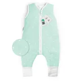 Ehrenkind Ehrenkind® Baby Sommerschlafsack mit Füßen 1.0 TOG aus weicher OEKO-TEX zertifizierter Bio-Baumwolle | Sommer Schlafsack | Baby Schlafsack Gr. 70 Mint mit weißen Sternen | 1 Tog