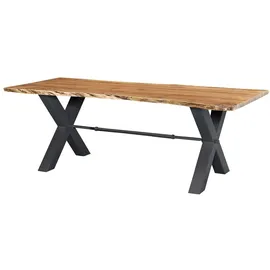 Massivmoebel24 Esstisch Akazie 260x100x76 natur lackiert IRON LABEL #129