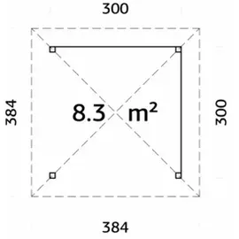 Palmako Pavillon Bianca 8,3 m2 Set 102 Transparent tauchgrundiert