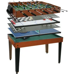 Tischkicker HWC-M33, Tischfu√üball Billard Hockey 7in1 Multiplayer Spieletisch, MDF 80x123x101cm