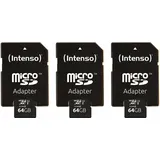 Intenso MicroSDXC Card 3423490, UHS-I, 64 GB 3erPack