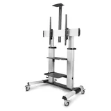 Startech Rolling TV Cart 240 cm Schwarz/Silber Aluminium/Kunststoff/Stahl
