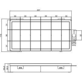 InLine Kleinteilebox 18 Fächer 207x110x27 mm Transparent