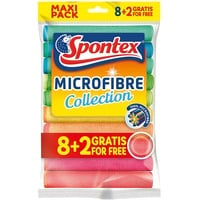 Spontex Microfibre Collection 8+2 Gratis, 1 Packung - bunte Mikrofasertücher