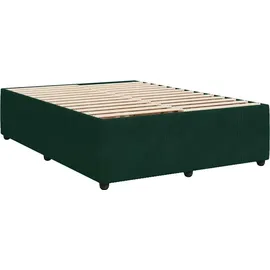 vidaXL Boxspringbett 140 x 200 cm Dunkelgrün