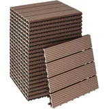 Tectake tectake® GmbH Set Terrassenfliesen Tegulas, WPC in Holzoptik - 22er Set