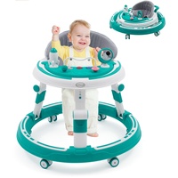 Lauflernhilfe,3 in1 Baby Walker Höhenverstellbar & Klappbar, Überrollsicherer Lauflernwagen mit Leisen 360°-Laufrädern Leicht zu reinigendes Esstablett und Spielcenter,Gehfrei Baby ab 6 Monate