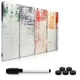 Navaris Magnettafel Magnetpinnwand Memoboard zum Beschriften - 60x40 cm Notiztafel div. Designs - Tafel abwaschbar mit Halterung Magneten Stift