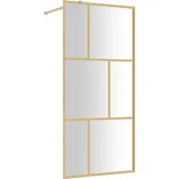 vidaXL Duschwand für Begehbare Dusche mit ESG Klarglas Golden 80x195cm