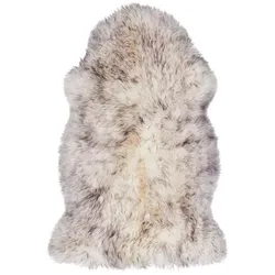 WARM & COMFY Schaffell 100 cm, black tip Wolle Grau, Schwarz Grau / cm