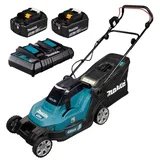 Makita Akku-Rasenmäher DLM432PT2 mit 2x 18V 5Ah Akku und Doppelladegerät DC18RD