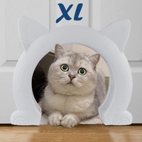 Wordcam XL Große Katzentür Innentür, Katzentür für für den Innenbereich für alle Katzen, Haustiertüren für Katzen, Kätzchen und kleine Hunde (Weiß)