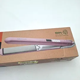 Grundig HS 7130 Haarglätter, Glätteisen, 4 Stufen, 160 °C bis 220 °C, Ionic-Funktion, bewegliche Vollkeramikplatten, Turbo-Funktion, Rosé/Silber