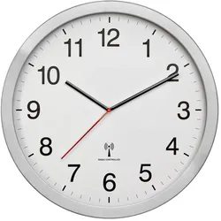 TFA Dostmann 60.3545.02, Wand, Analoge Uhr, Rund, Aluminium, Weiß, Metall, Glas