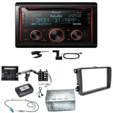 Pioneer FH-S820DAB DAB+ Bluetooth USB Einbauset für Tiguan Amarok Caddy Jetta