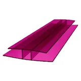 H-Profil Polycarbonat 1000mm Bordeaux 6mm – Stegplatten Verbinder für Doppelstegplatten | Hohlkammerplatten Verbindungsprofil für Gewächshaus & Überdachungen