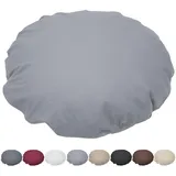 Nurtextil24 Kissen Rund 30cm Ø Durchmesser Grau 100% Baumwolle Bodenkissen Sitzkissen mit Füllkissen Rundkissen Stuhlkissen Bettkissen Sofakissen Kopfkissen Dekokissen Rückenkissen Waschbar